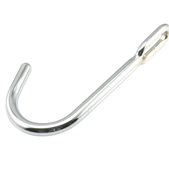 THORN GARDEN™ Polished Flared Base Stainless Steel Anal Hook - 304 Corrosion-Resistant Material, 1.2cm Diameter, 22.8cm Length, Expanded Loop Size 1.2 x 3.6cm