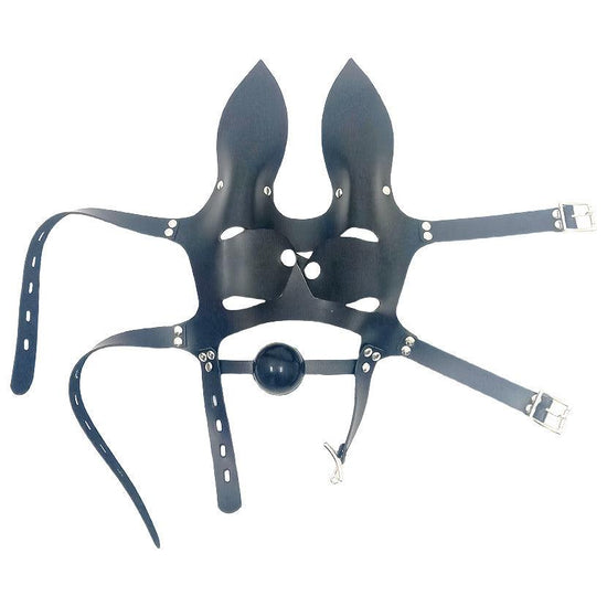 THORN GARDEN™ Handmade leather mask with mouth ball