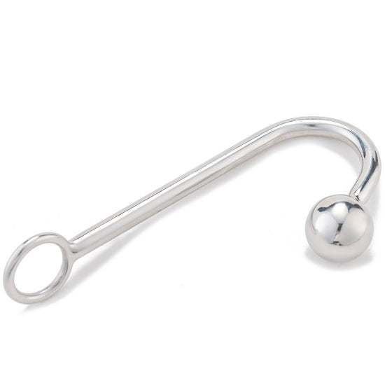 THORN GARDEN™ Premier Solid Stainless Steel Anal Hook with Interchangeable Balls - 304 Non-Rust, Total Length 22.5cm, Multiple Sizes Available