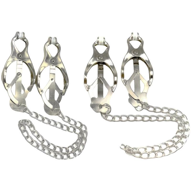 THORN GARDEN™ Butterfly Nipple Clamps with Locking Chain free shipping