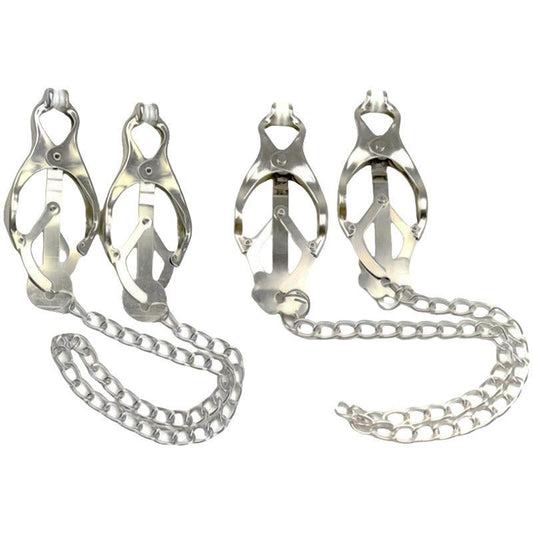 THORN GARDEN™ Butterfly Nipple Clamps with Locking Chain free shipping