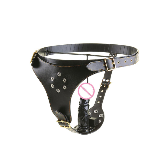 Triple Penetration PU Leather Strap-On for Women - High-Quality Material, Comfortable Fit, Discreet Packaging - Non-Vibrating Dildos