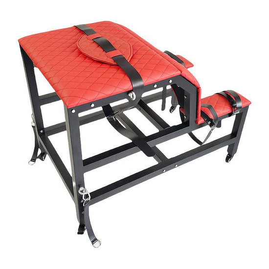 THORN GARDEN™ bdsm red leather spanking bench with wheels free shipping