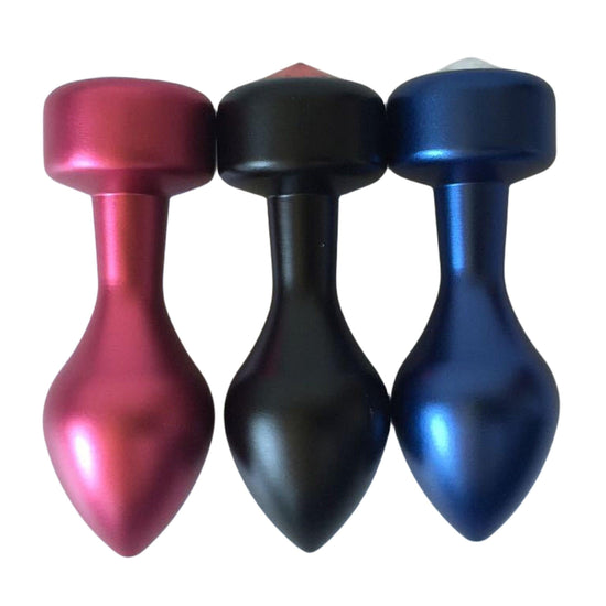 THORN GARDEN™ Colorful Stainless Steel Anal Plugs - 304 Non-Rust Material, 2.8cm Diameter, 8.1cm Insertable Length, Available in Red, Black, Blue Options