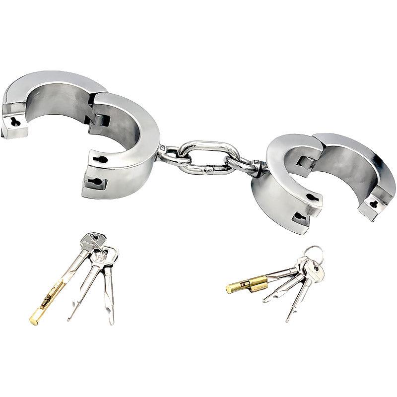 THORN GARDEN™ about 3kg 4cm high Stainless steel key opening handcuffs free shipping