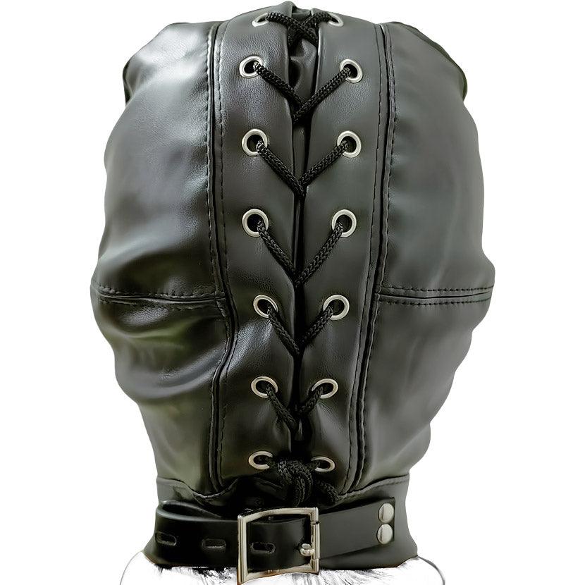 THORN GARDEN™ bondage Open Mouth and eye leather Hood free shipping