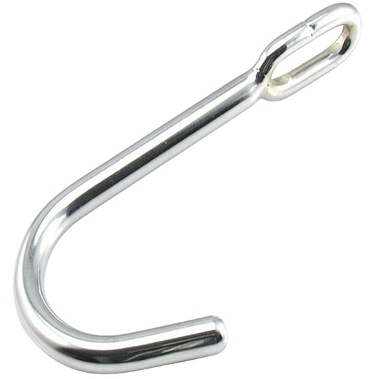 THORN GARDEN™ Polished Flared Base Stainless Steel Anal Hook - 304 Corrosion-Resistant Material, 1.2cm Diameter, 22.8cm Length, Expanded Loop Size 1.2 x 3.6cm