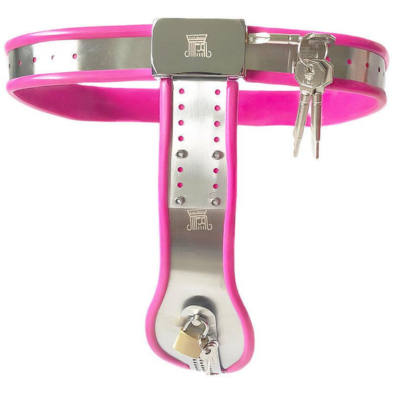 THORN GARDEN™ Pink single wire chastity belt for women, can be used with anal plug and vaginal plug