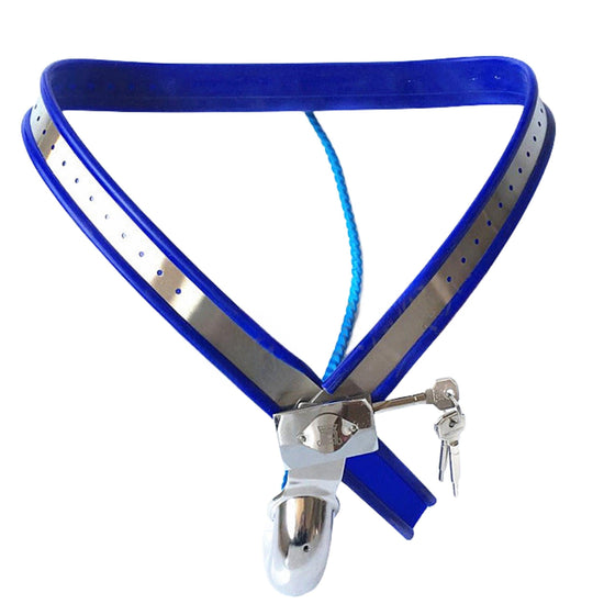 THORN GARDEN™ BDSM Stainless Steel Y-Type Male Chastity Cage with Anal Plug