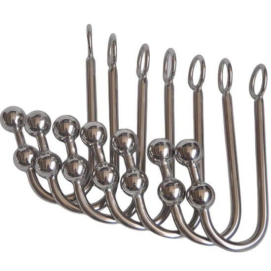 THORN GARDEN™ Luxurious Double Ball Stainless Steel Anal Hook - 304 Non-Corroding Material, 0.3kg Weight, 23cm Length, 2.5cm Diameter Spheres