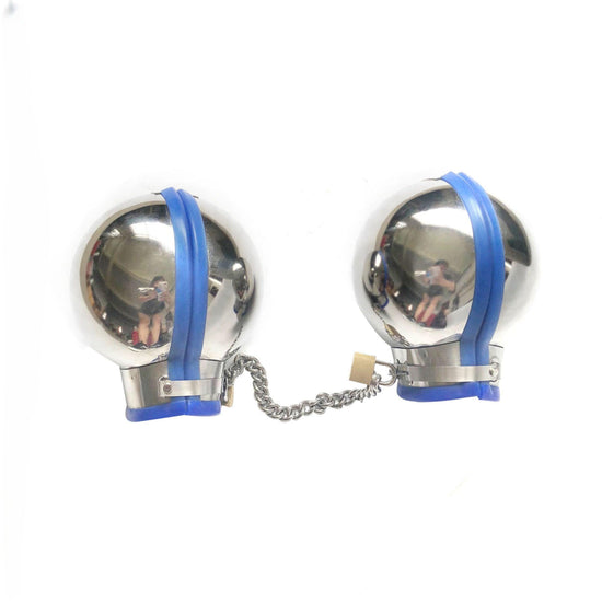 THORN GARDEN™ Exclusive Stainless Steel Silicone Ball Handcuffs for BDSM Participants