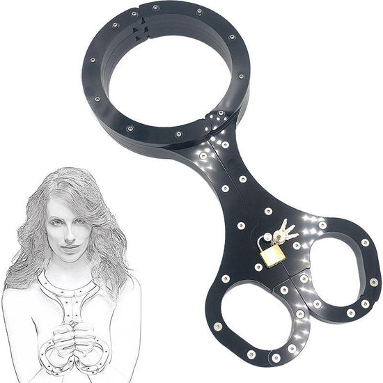 THORN GARDEN™ High-Quality Black Crystal Neck and Wrist Restraint for BDSM Play