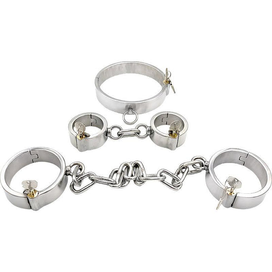 THORN GARDEN™ about 3000g 3cm heigh Stainless Steel Hand, Foot and Neck Restraint Set