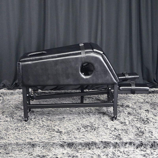 THORN GARDEN™ thick mat black leather spanking bench - Free shipping