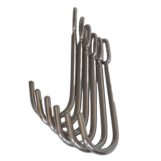 THORN GARDEN™ Polished Flared Base Stainless Steel Anal Hook - 304 Corrosion-Resistant Material, 1.2cm Diameter, 22.8cm Length, Expanded Loop Size 1.2 x 3.6cm