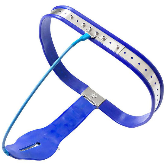 THORN GARDEN™ blue single wire chastity belt for women, can be used with anal plug and vaginal plug