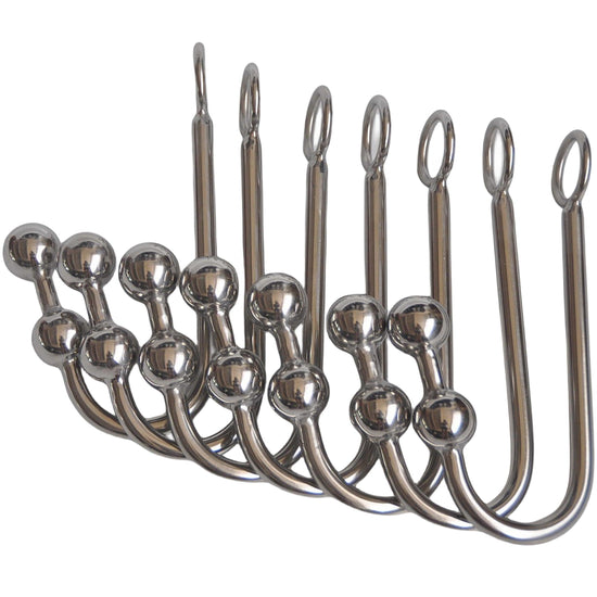 THORN GARDEN™ Luxurious Double Ball Stainless Steel Anal Hook - 304 Non-Corroding Material, 0.3kg Weight, 23cm Length, 2.5cm Diameter Spheres