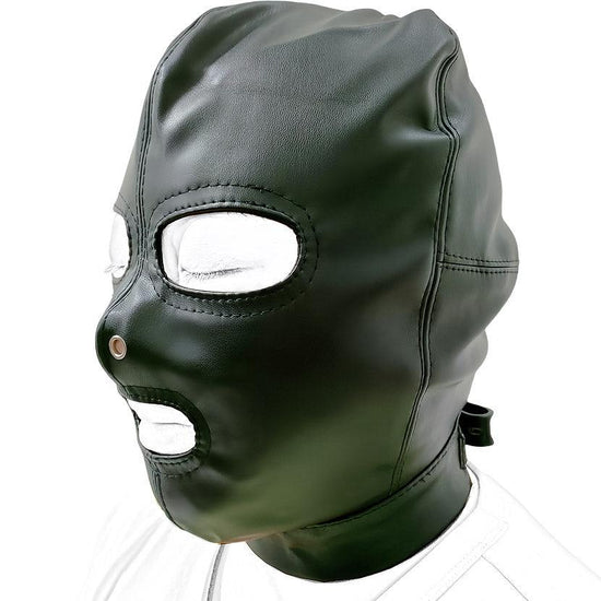 THORN GARDEN™ bondage Open Mouth and eye leather Hood free shipping