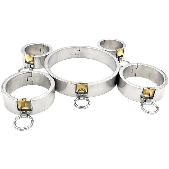 THORN GARDEN™ about 3600g 3cm heigh Stainless Steel Hand, Foot and Neck Restraint Set