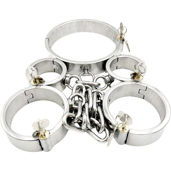 THORN GARDEN™ about 3000g 3cm heigh Stainless Steel Hand, Foot and Neck Restraint Set