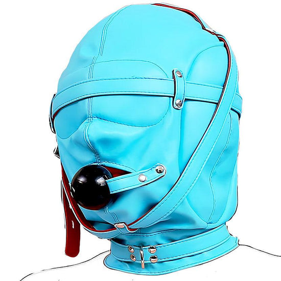 THORN GARDEN™ bdsm Blue hood with oral ball free shipping