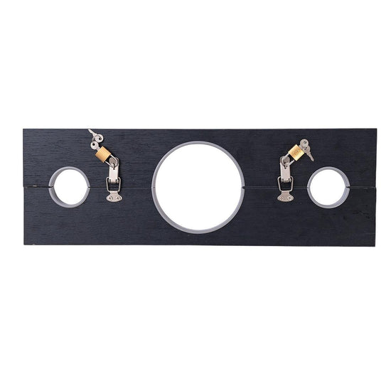 THORN GARDEN™ Master the Desire Lock: Black One-Character Hand-Neck Wooden pillory