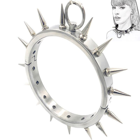 THORN GARDEN™ 0.55kg 2cm high stainless steel bdsm collar and free shipping