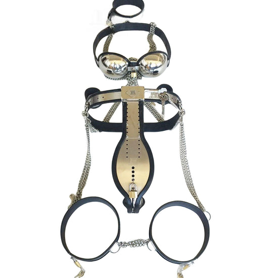 THORN GARDEN™ High-Quality Male Bodysuit Chastity Device with Attached Handcuffs