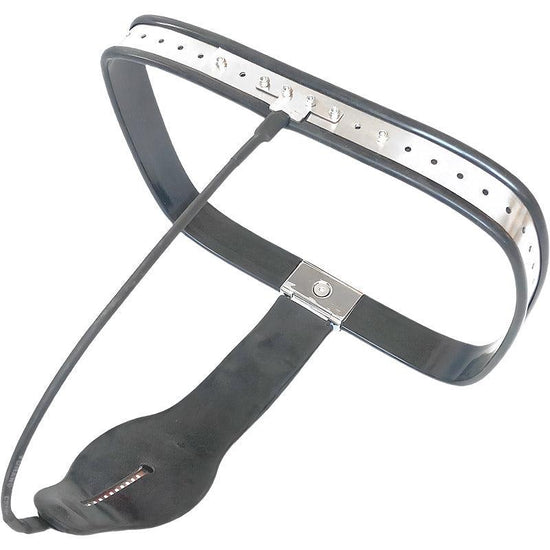 THORN GARDEN™ black single wire chastity belt for women, can be used with anal plug and vaginal plug