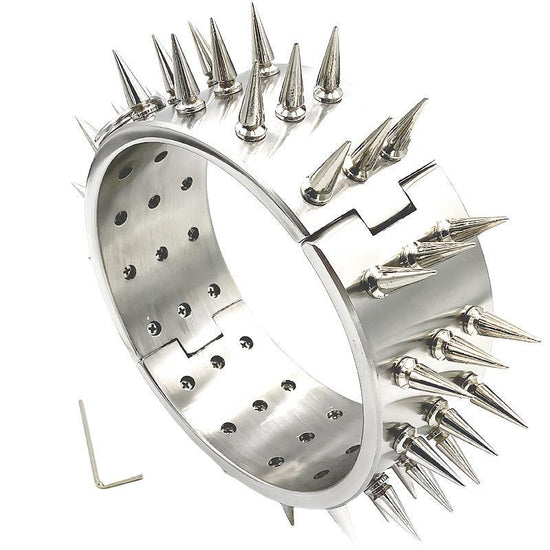 THORN GARDEN™ 1.8kg 6cm high stainless steel bdsm collar and free shipping