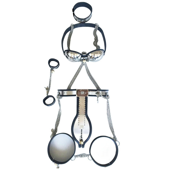 THORN GARDEN™ High-Quality Male Bodysuit Chastity Device with Attached Handcuffs