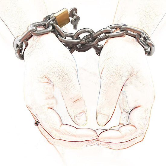 THORN GARDEN™ BDSM Stainless Steel Chain Lock Handcuffs free shipping