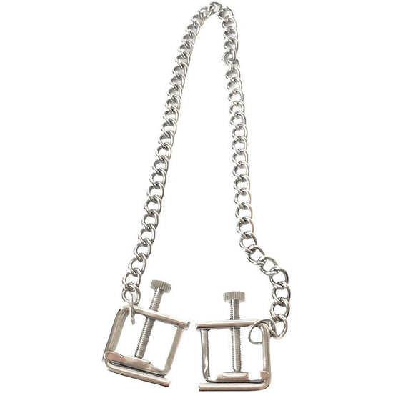 THORN GARDEN™ BDSM Stainless Steel Nipple Clamps with Chain Connecting