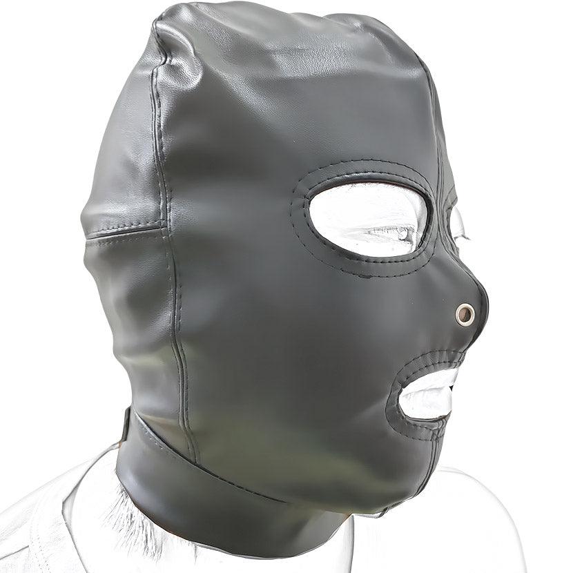 THORN GARDEN™ bondage Open Mouth and eye leather Hood free shipping