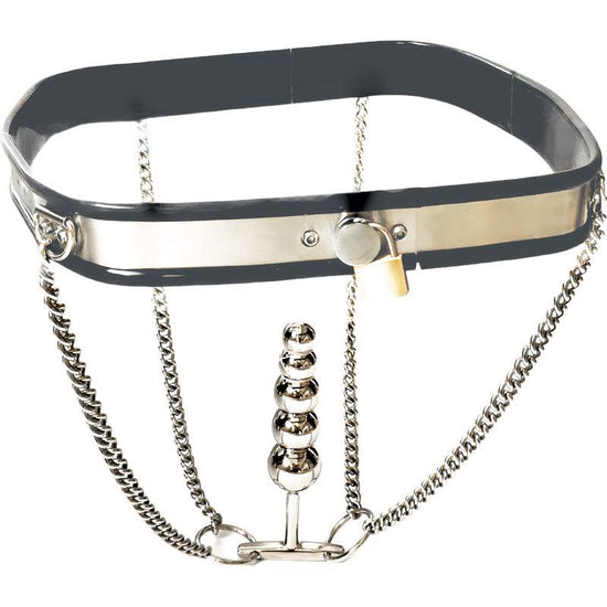 THORN GARDEN™ Black female invisible vaginal plug stainless steel chastity belt