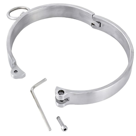 THORN GARDEN™ about 0.4kg 2cm high stainless steel bondage collar and free shipping