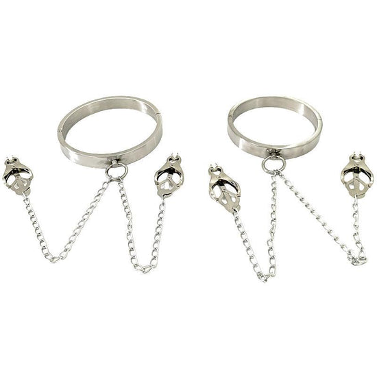 THORN GARDEN™ 1.2kg 4cm high Stainless steel collar nipple clamp set and free shipping