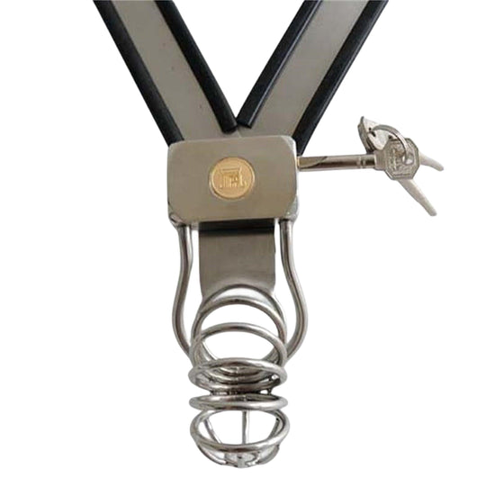 THORN GARDEN™ High-Quality Stainless Steel Y-Type Male Chastity Device with 9 cm Cock Cage and Adjustable Waistband