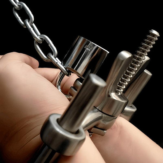 THORN GARDEN™ 0.75kg Stainless steel combination lock handcuffs with free shipping