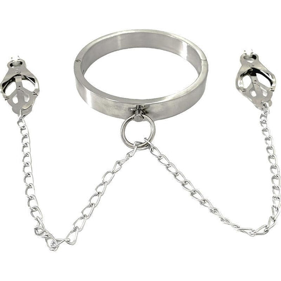 THORN GARDEN™ 1.2kg 4cm high Stainless steel collar nipple clamp set and free shipping