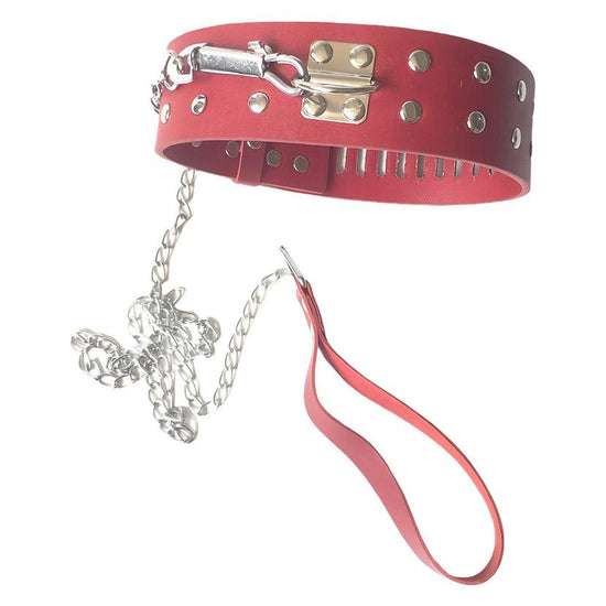 THORN GARDEN™ Leather slave leash collar with free shipping