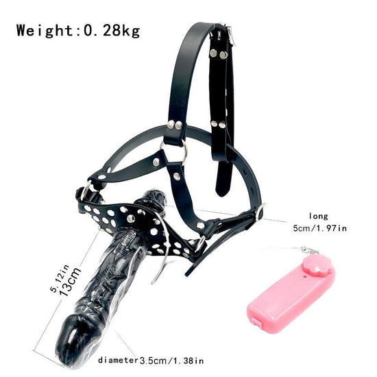 THORN GARDEN™ Double-ended vibrating silicone dildo mouth gag with free shipping