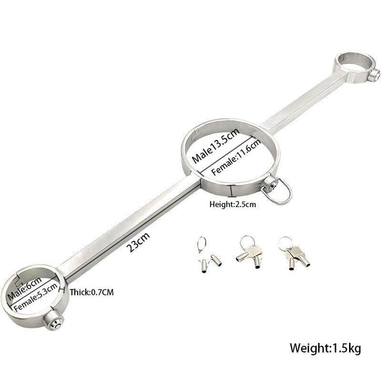 THORN GARDEN™ 1.4kg Hand and neck metal bondage cuffs free shipping
