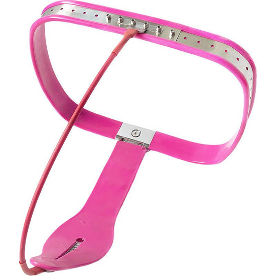 THORN GARDEN™ Pink single wire chastity belt for women, can be used with anal plug and vaginal plug