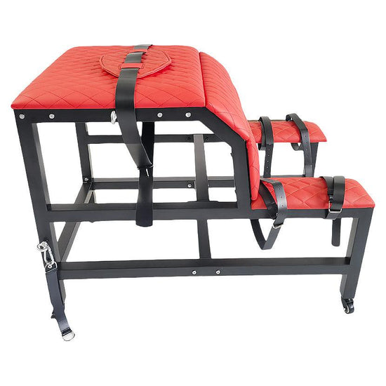 THORN GARDEN™ bdsm red leather spanking bench with wheels free shipping
