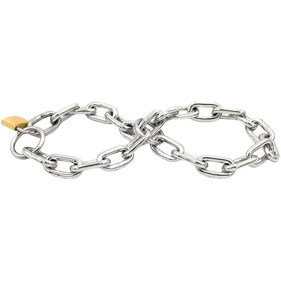 THORN GARDEN™ BDSM Stainless Steel Chain Lock Handcuffs free shipping