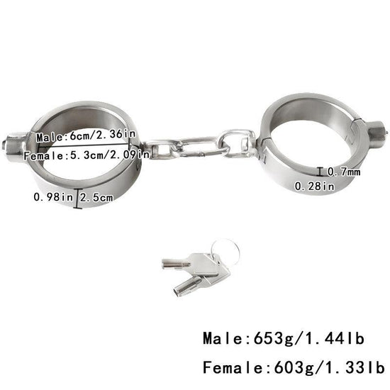 THORN GARDEN™ about 0.6kg 2.5cm heigh Stainless steel push lock handcuffs with free shipping