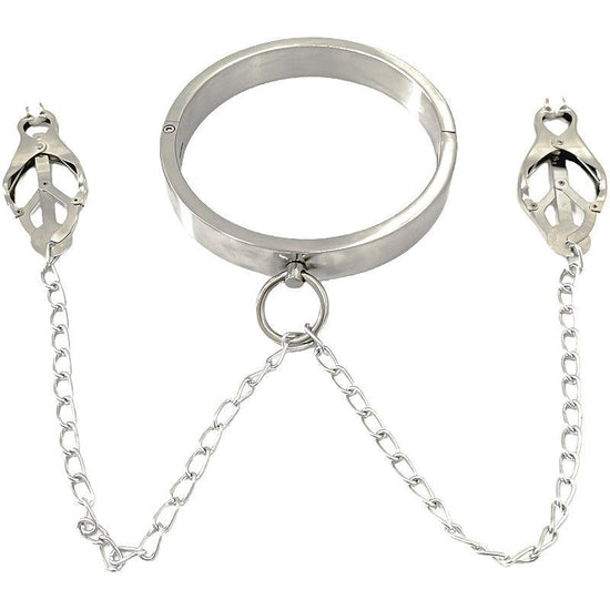 THORN GARDEN™ 1.2kg 4cm high Stainless steel collar nipple clamp set and free shipping