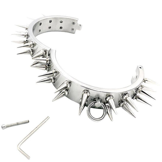 THORN GARDEN™ about 1.2kg 4cm high stainless steel bdsm collar and free shipping