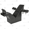 Black heavy-duty tickling chair with steel frame and adjustable leather restraint panels